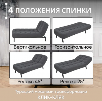 Кушетка Абри Графит в Нягани - nyagan.mebel-e96.ru