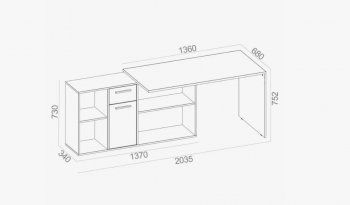 Стол письменный Лайт 03.245 в Нягани - nyagan.mebel-e96.ru