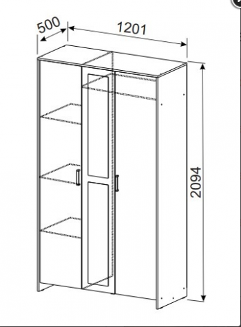 Шкаф распашной 1200 мм Дольче дуб золотой (СВ) в Нягани - nyagan.mebel-e96.ru