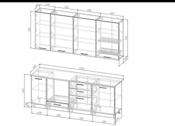 Кухонный гарнитур Санторини 2200 мм, Стол. 26 мм в Нягани - nyagan.mebel-e96.ru