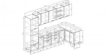 Угловой кухонный гарнитур Крафт 3200*1400 мм Sanvut в Нягани - nyagan.mebel-e96.ru