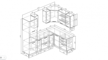 Угловой кухонный гарнитур Дели 2400*1600 мм Sanvut в Нягани - nyagan.mebel-e96.ru