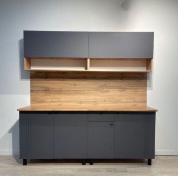 Кухонный гарнитур Монако 2000 мм графит (СВ) в Нягани - nyagan.mebel-e96.ru