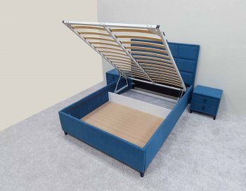 Кровать с подъемным механизмом Мега синий (Лин) в Нягани - nyagan.mebel-e96.ru