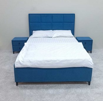 Кровать с подъемным механизмом Мега синий (Лин) в Нягани - nyagan.mebel-e96.ru