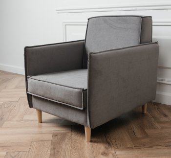 Кресло 831 Серый, велюр (Brendoss) в Нягани - nyagan.mebel-e96.ru