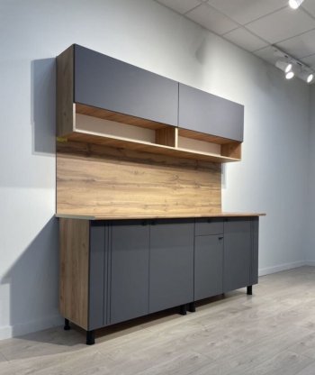 Кухонный гарнитур Монако 2000 мм графит (СВ) в Нягани - nyagan.mebel-e96.ru