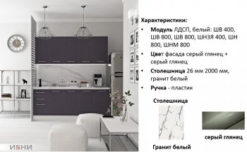 Кухонный гарнитур 2000 мм Агата (Игни) в Нягани - nyagan.mebel-e96.ru