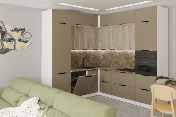 Кухонный гарнитур Альба гранд прайм 2200х2500 мм (Герда) в Нягани - nyagan.mebel-e96.ru