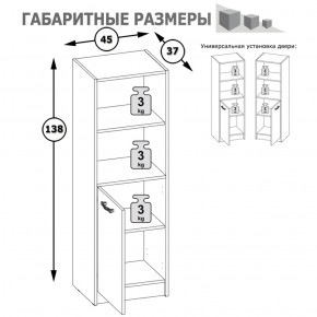 Стеллаж две ниши и дверка Альфа 09.135 солнечный свет в Нягани - nyagan.mebel-e96.ru