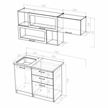 Кухонный гарнитур Алина экстра 1700 мм (Герда) в Нягани - nyagan.mebel-e96.ru