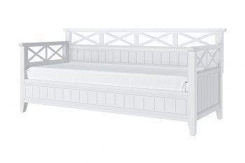 Кровать из массива Амелия белый античный (БМ) в Нягани - nyagan.mebel-e96.ru