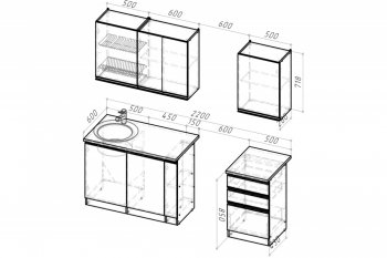 Кухонный гарнитур Амели стандарт 1600 мм (Герда) в Нягани - nyagan.mebel-e96.ru