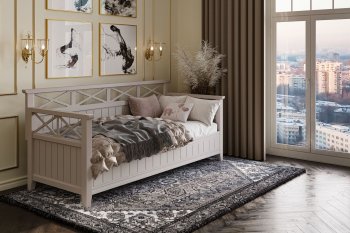 Кровать из массива Амелия льняной (БМ) в Нягани - nyagan.mebel-e96.ru