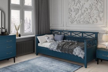 Кровать из массива Амелия сапфир без ящиков (БМ) в Нягани - nyagan.mebel-e96.ru