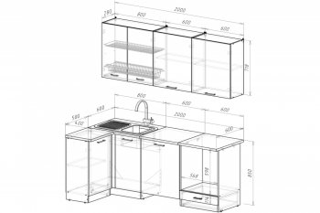 Кухонный гарнитур Антика прайм 1100х2000 мм  (Герда) в Нягани - nyagan.mebel-e96.ru