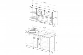 Кухонный гарнитур Антика стандарт 1600 мм (Герда) в Нягани - nyagan.mebel-e96.ru