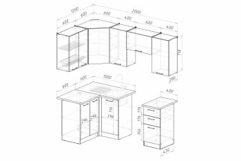 Кухонный гарнитур Асая оптима 5 1200х2000 мм (Герда) в Нягани - nyagan.mebel-e96.ru