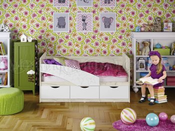 Кровать Бабочки Шарли белый (Миф) в Нягани - nyagan.mebel-e96.ru