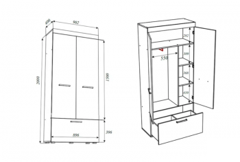 Стенка Бастон+шкаф (Эра) в Нягани - nyagan.mebel-e96.ru