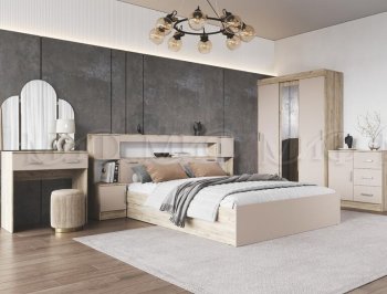 Спальный гарнитур Бася крафт/кашемир (Миф) в Нягани - nyagan.mebel-e96.ru