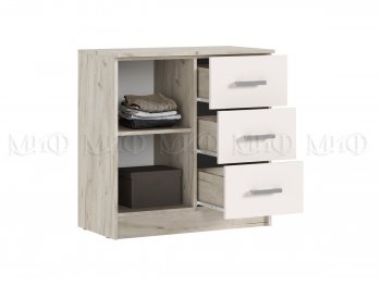 Комод 3 ящика 1 дверь Бася крафт/кашемир (Миф) в Нягани - nyagan.mebel-e96.ru