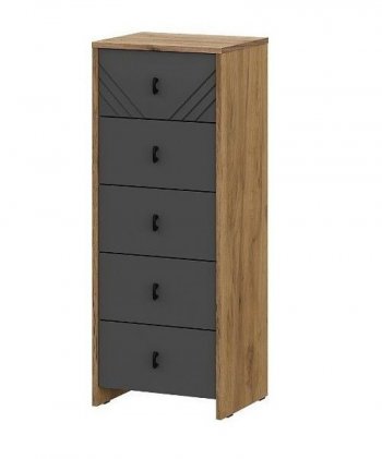 Комод (5 ящиков) Байкал Графит/Дуб золотой (СВ) в Нягани - nyagan.mebel-e96.ru