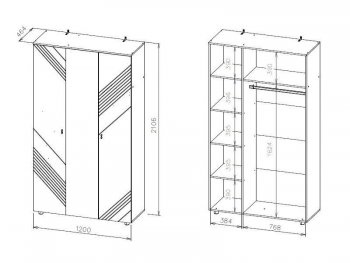 Шкаф 1200 мм трехстворчатый Байкал (СВ) в Нягани - nyagan.mebel-e96.ru