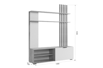 Стенка Бери К1 белое дерево (Мебельсон) в Нягани - nyagan.mebel-e96.ru