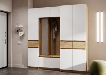Прихожая Бостон Лайт комп.2 белый (Стиль) в Нягани - nyagan.mebel-e96.ru