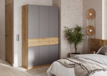 Шкаф 1200 мм Бостон Лайт ШК-003 серый (Стиль) в Нягани - nyagan.mebel-e96.ru