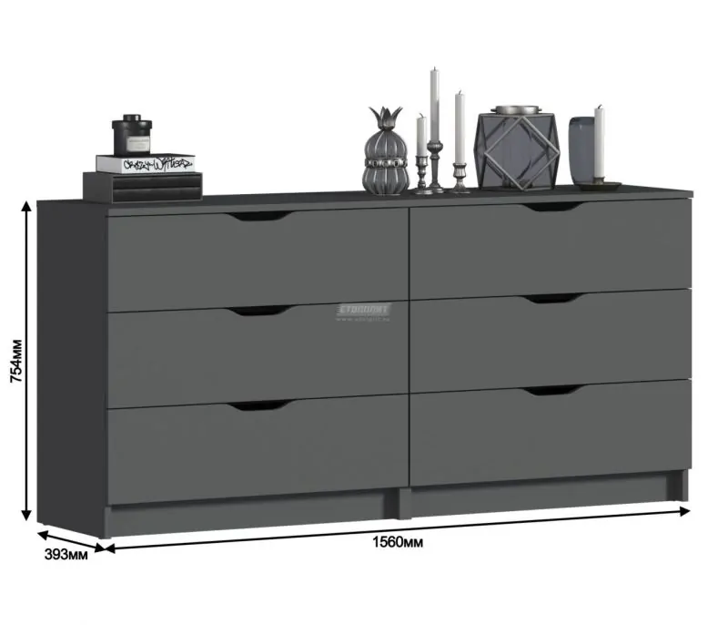 Комод Бруклин СБ-3252/1 (Диамант серый) (СП) в Нягани - nyagan.mebel-e96.ru