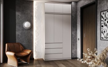 Шкаф 1200 мм Челси с антресолью Кашемир (Миф) в Нягани - nyagan.mebel-e96.ru