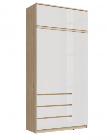 Шкаф 1200 мм Челси с антресолью, сонома/белый (Миф) в Нягани - nyagan.mebel-e96.ru