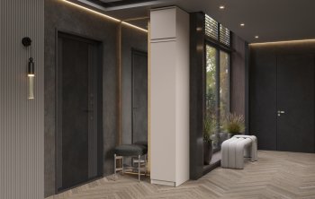 Пенал 400 мм Челси (1 створка) с антресолью, Кашемир (Миф) в Нягани - nyagan.mebel-e96.ru