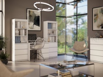 Письменный стол + Стеллаж Челси кашемир (Миф) в Нягани - nyagan.mebel-e96.ru