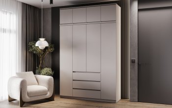 Шкаф 1600 мм Челси с антресолью Кашемир (Миф) в Нягани - nyagan.mebel-e96.ru