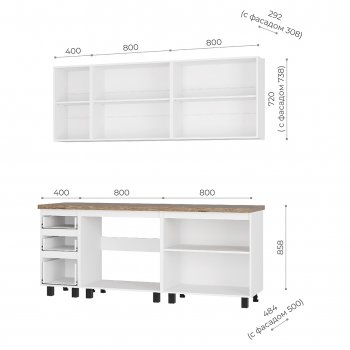 Кухонный гарнитур Честер 2000 мм кашемир (БТС) в Нягани - nyagan.mebel-e96.ru