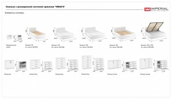 Спальный гарнитур Чикаго модульный, белый (Имп) в Нягани - nyagan.mebel-e96.ru