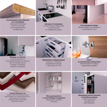 Кухонный гарнитур Капри 2200 мм МДФ/ЛДСП (Санвут) в Нягани - nyagan.mebel-e96.ru