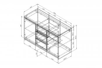 Комод 3ящ.2дв. Дельта Next 25.04 ЯШ/графит (ФМ) в Нягани - nyagan.mebel-e96.ru