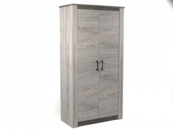 Шкаф 1100 мм 2-х дверный Денвер Риббек серый (СБК) в Нягани - nyagan.mebel-e96.ru | фото