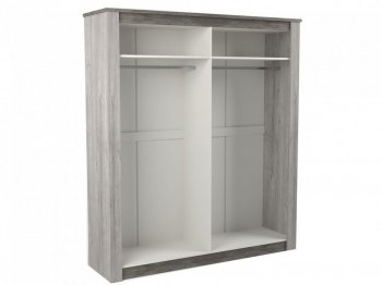 Шкаф 1900 мм 4-х дверный Денвер Риббек серый (СБК) в Нягани - nyagan.mebel-e96.ru