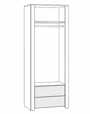 Шкаф 860 мм для одежды Джастин 13.339 (Моби) в Нягани - nyagan.mebel-e96.ru