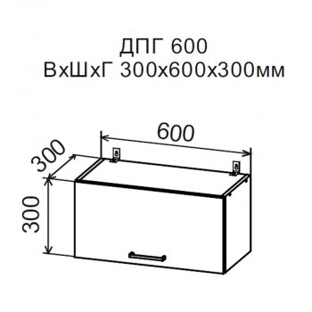 ДУСЯ Шкаф верхний ДПГ600 горизонтальный (600*300мм) в Нягани - nyagan.mebel-e96.ru | фото