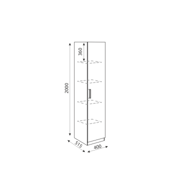 Пенал 400 мм Дуглас М03 (Риннер) в Нягани - nyagan.mebel-e96.ru