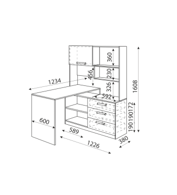 Стол угловой Дуглас М07 (Риннер) в Нягани - nyagan.mebel-e96.ru