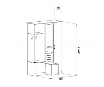 Прихожая Дуся 1.3 УНИ (ДСВ) в Нягани - nyagan.mebel-e96.ru