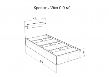 Кровать односпальная Эко 900 белый (Эра) в Нягани - nyagan.mebel-e96.ru