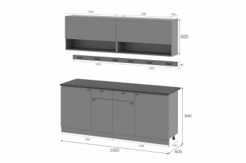 Кухонный гарнитур Энни 2000 мм (МИ) в Нягани - nyagan.mebel-e96.ru